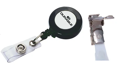 DURABLE Porte-badge avec bouton poussoir, anthracite