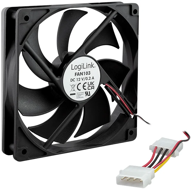LogiLink Ventilateur pour boîtier,120 x 120 x 25 mm, noir