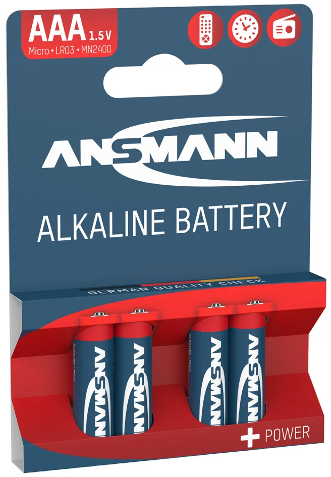 ANSMANN Pile alcaline 'RED', Micro AAA, blister de 4
