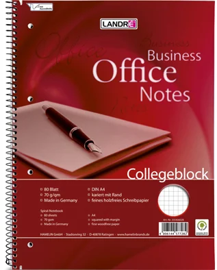 LANDRÉ Cahier 'Business Office Notes', format A5, quadrillé