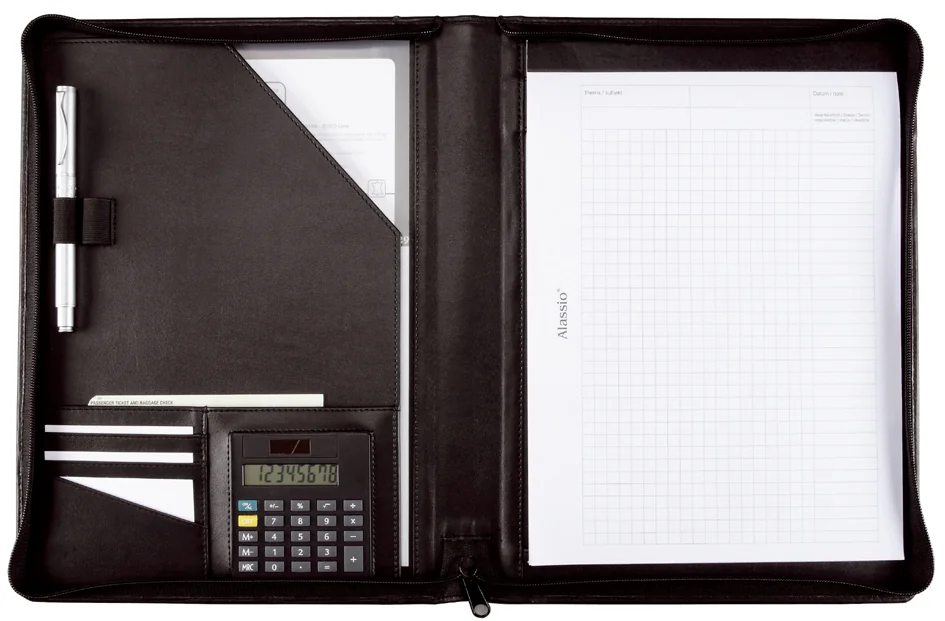 Alassio Conférencier 'CATANA', A4, cuir nappa, noir