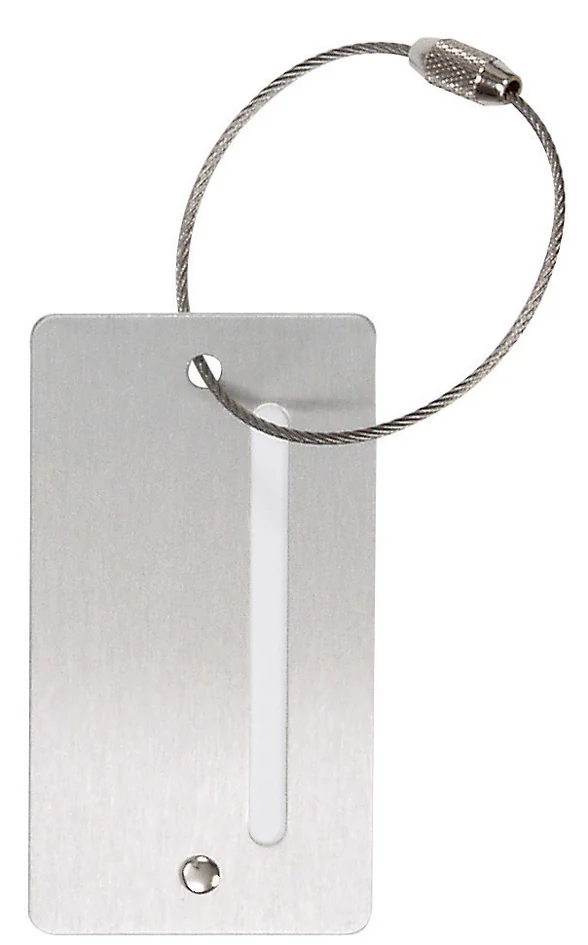 JSA Porte-étiquette de bagage, en aluminium, avec champ