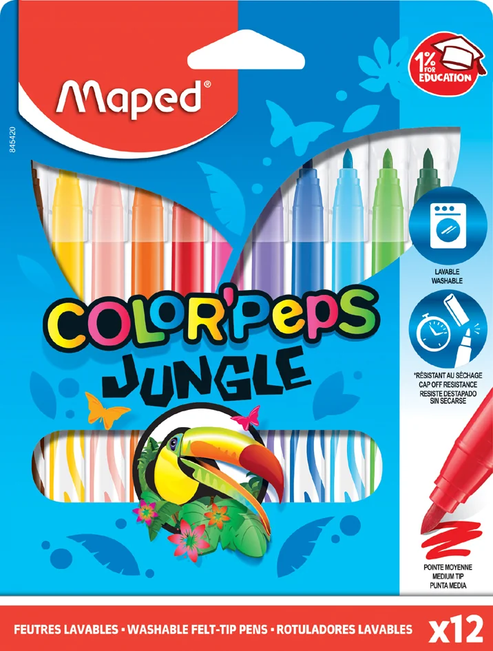 Maped Feutre COLOR'PEPS Jungle, étui en carton de 12