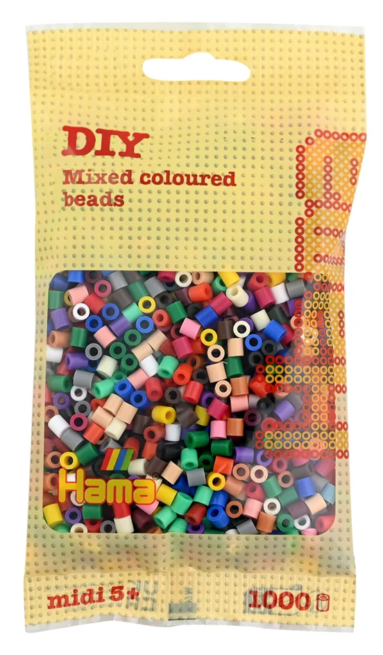 Hama Perles à repasser midi 'Mix de couleurs', en sachet