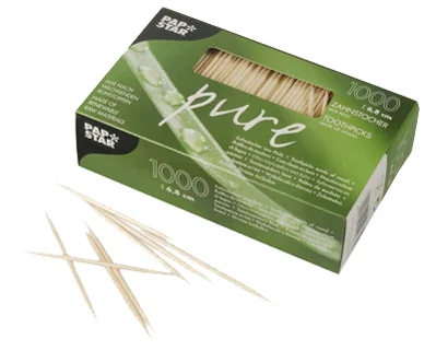PAPSTAR Cure-dent 'pure', en bois, rond, longueur: 65 mm