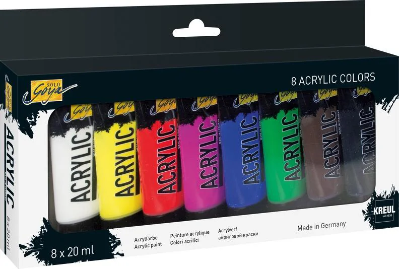 KREUL Peinture acrylique SOLO Goya Acrylic, 20 ml, set de 8
