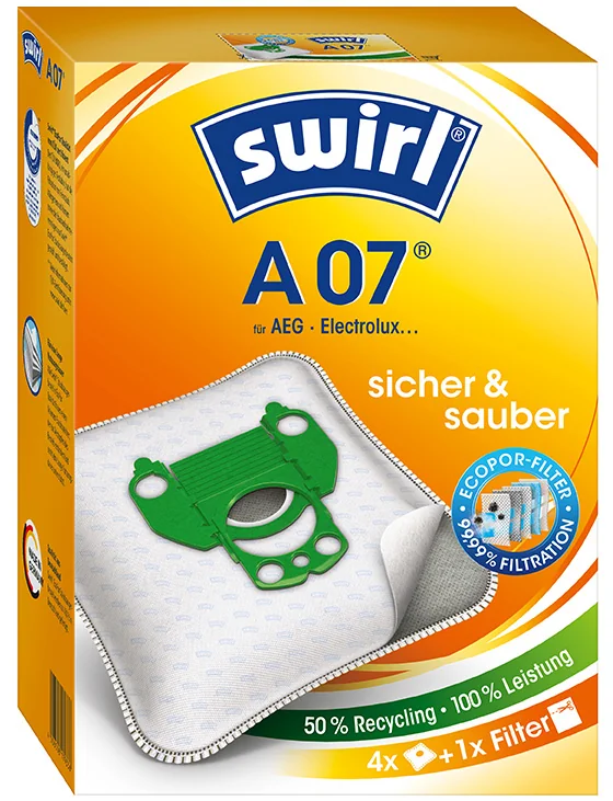 swirl Sac d'aspirateur A 07, avec filtre MicroporPlus