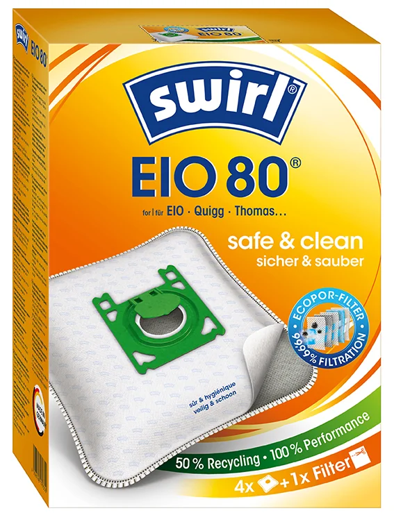 swirl Sac d'aspirateur EIO 80, avec filtre MicroporPlus