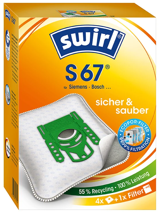 swirl Sac d'aspirateur S 67, avec filtre MicroporPlus