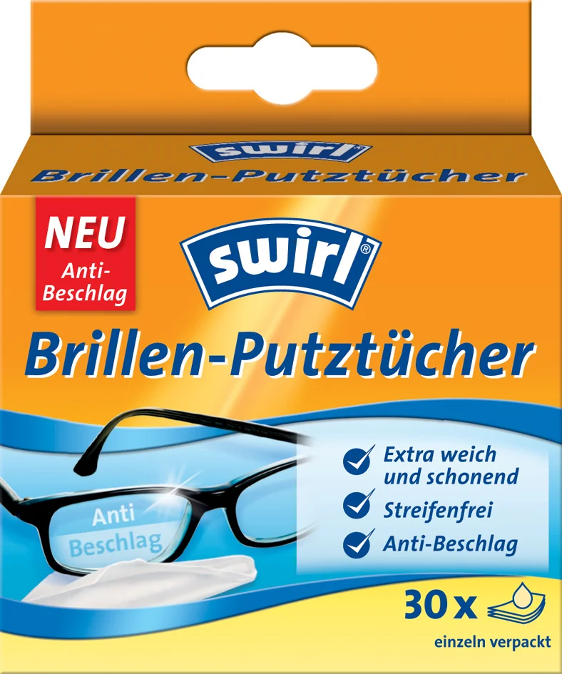 swirl Lingettes nettoyantes pour lunettes, emballage de 30