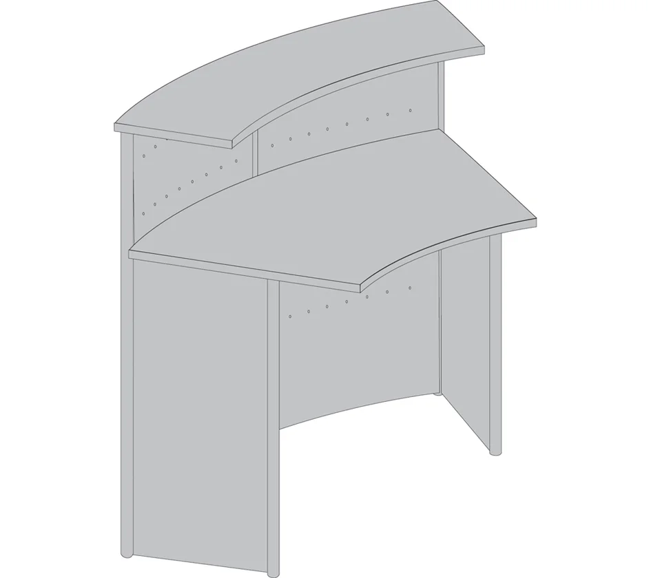 kerkmann Comptoir modulaire Genua, 45 degrés, gris argent/