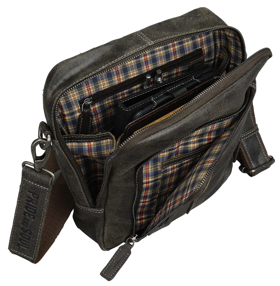 PRIDE&SOUL Sac à bandoulière 'WRETCH', cuir, marron