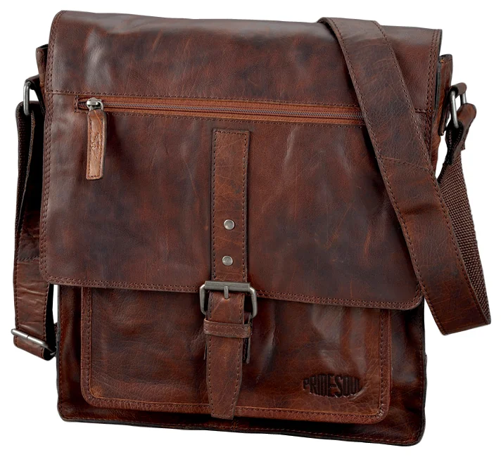 PRIDE&SOUL Sac à bandoulière 'ETHAN', cuir, marron