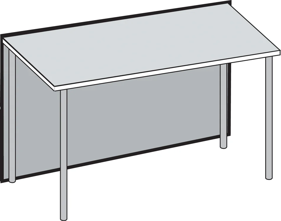 kerkmann Pièce de table Atlantis, droit, blanc/anthracite
