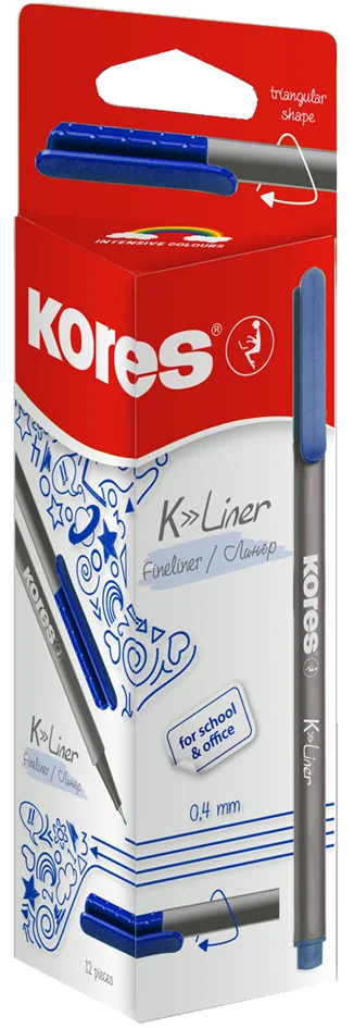 Kores Feutres 'K-Liner', largeur de tracé: 0,4 mm, bleu