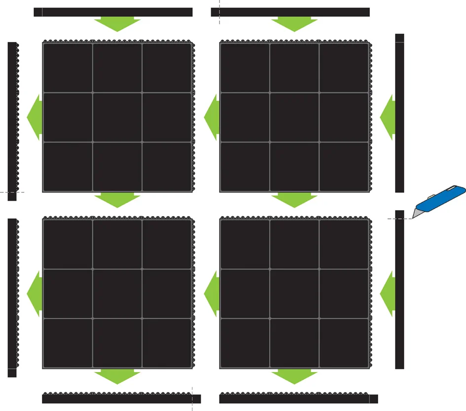 miltex Tapis de travail Yoga Industrie, (L)900 x (P)900 mm