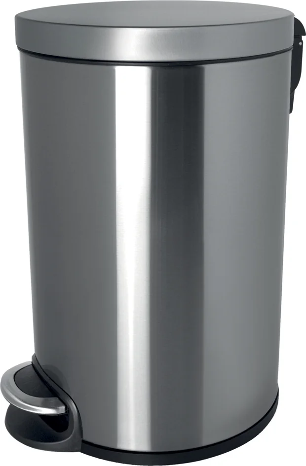 helit Poubelle cosmétique à pédale 'the silent', 5 L, argent