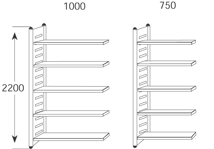 kerkmann Rayonnage de coin 'M2', (L)900 x (H)2.200 mm