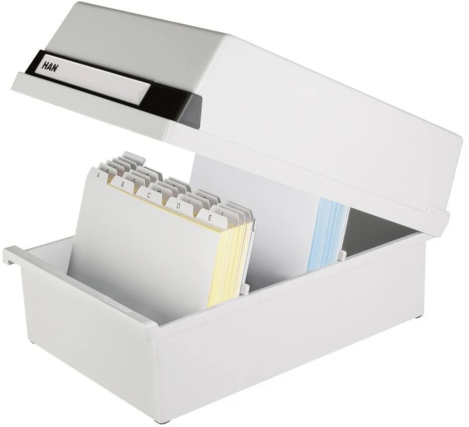HAN Boîte à fiches, A4 paysage, pour 1.300 cartes, gris Grand Paris Fournitures HAN Boîte à fiches, A4 paysage, pour 1.300 cartes, gris – Image 2