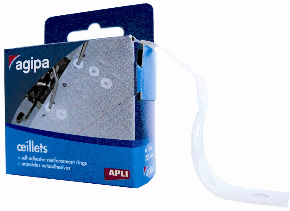 agipa Oeillets de renforcement, blanc, diamètre: 13 mm