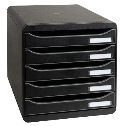 EXACOMPTA Module de classement BIG-BOX PLUS, 5 tiroirs, noir
