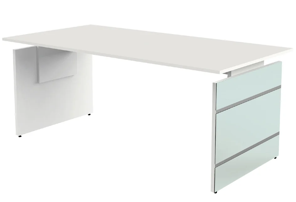kerkmann Bureau avec piètement panneau LUGANO, blanc Grand Paris Fournitures kerkmann Bureau avec piètement panneau LUGANO, blanc – Image 3