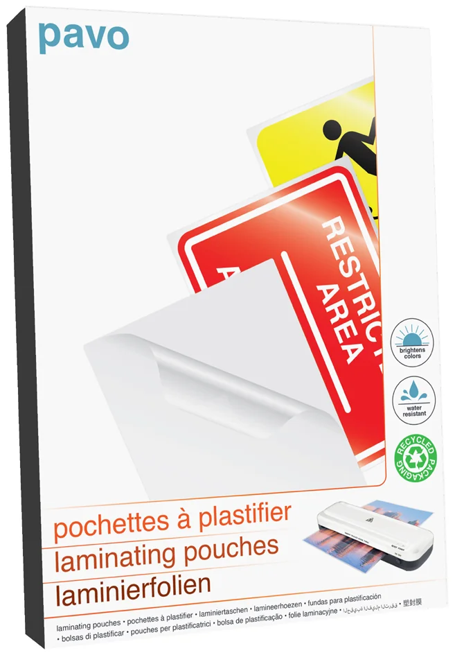 pavo Pochette de plastification, 54 x 86 mm, brillant