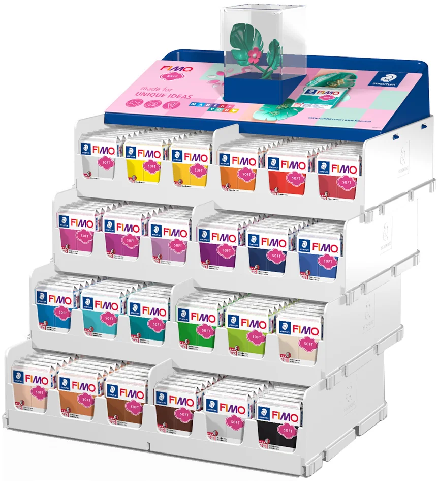 FIMO SOFT Pâte à modeler, à cuire au four, présentoir de 288