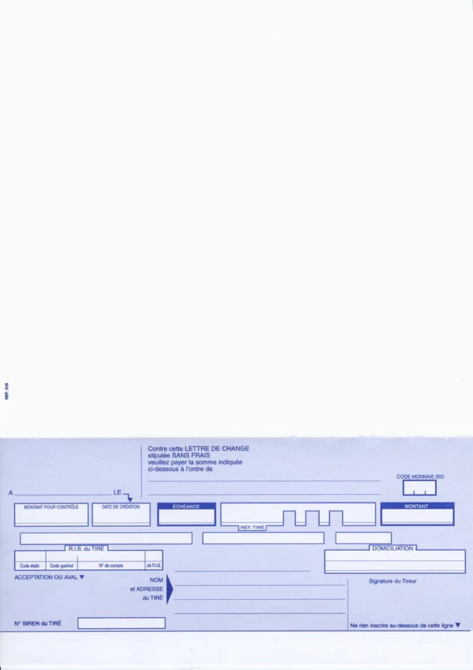 ELVE Ramette de traites normalisées, 2 par feuille