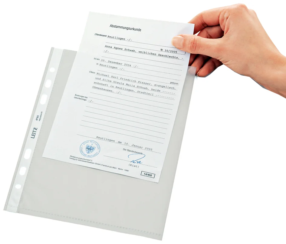 LEITZ pochette perforée, format A5, PP, transparent, 0,08 mm Grand Paris Fournitures LEITZ pochette perforée, format A5, PP, transparent, 0,08 mm – Image 2