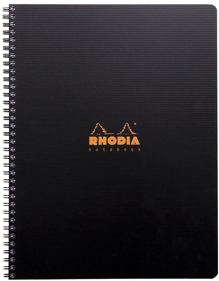 RHODIA Cahier à spirale 'Note Book', A4+, ligné, noir