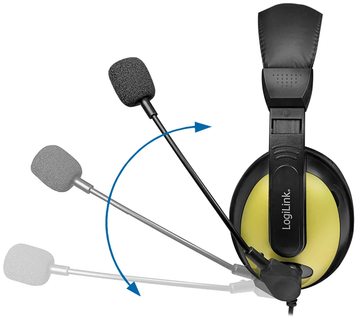 LogiLink Casque audio High Quality, avec coussinet, noir/or