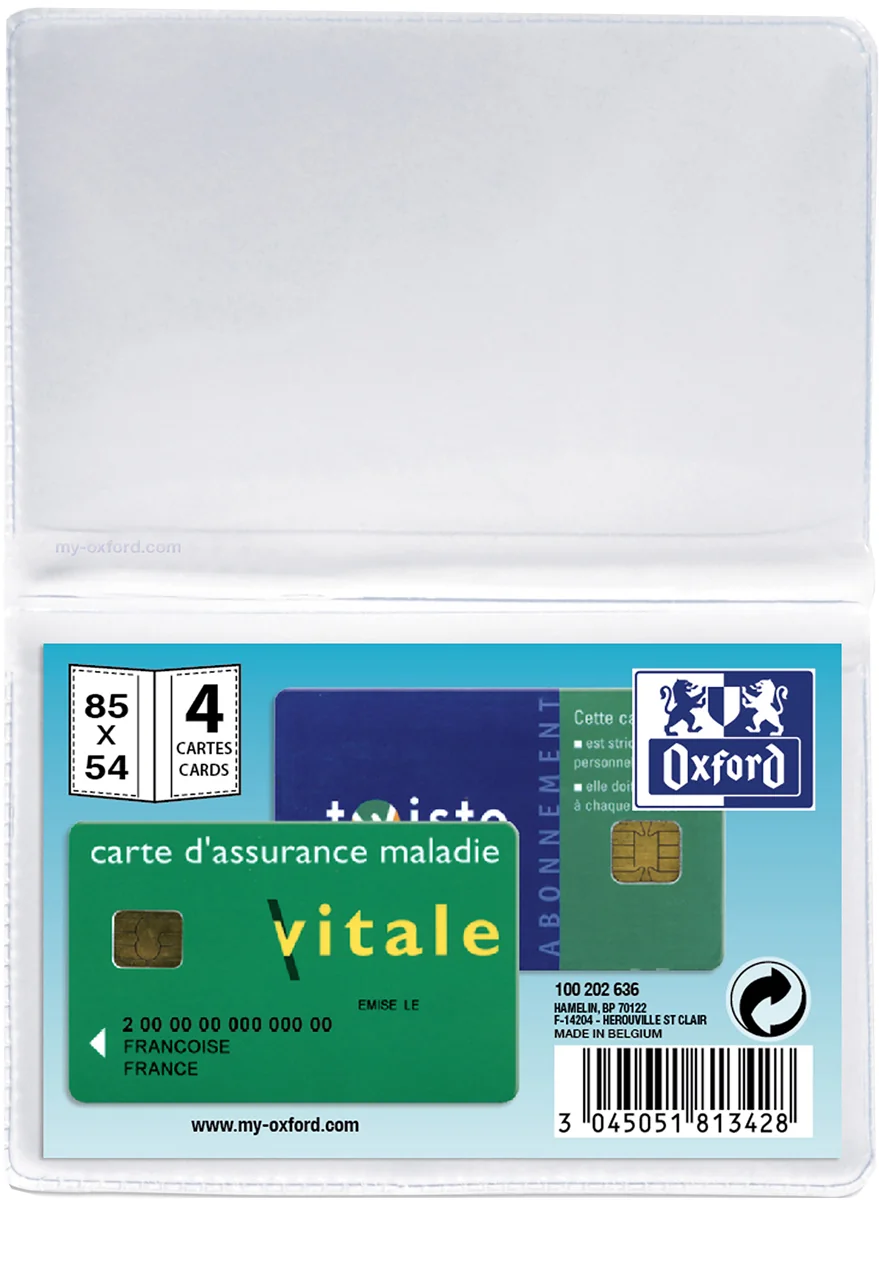 Oxford Etui pour 4 cartes de crédit, 0,20 mm, PVC