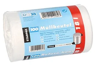 STARPAK Sac poubelle HDPE, 60 litres, blanc