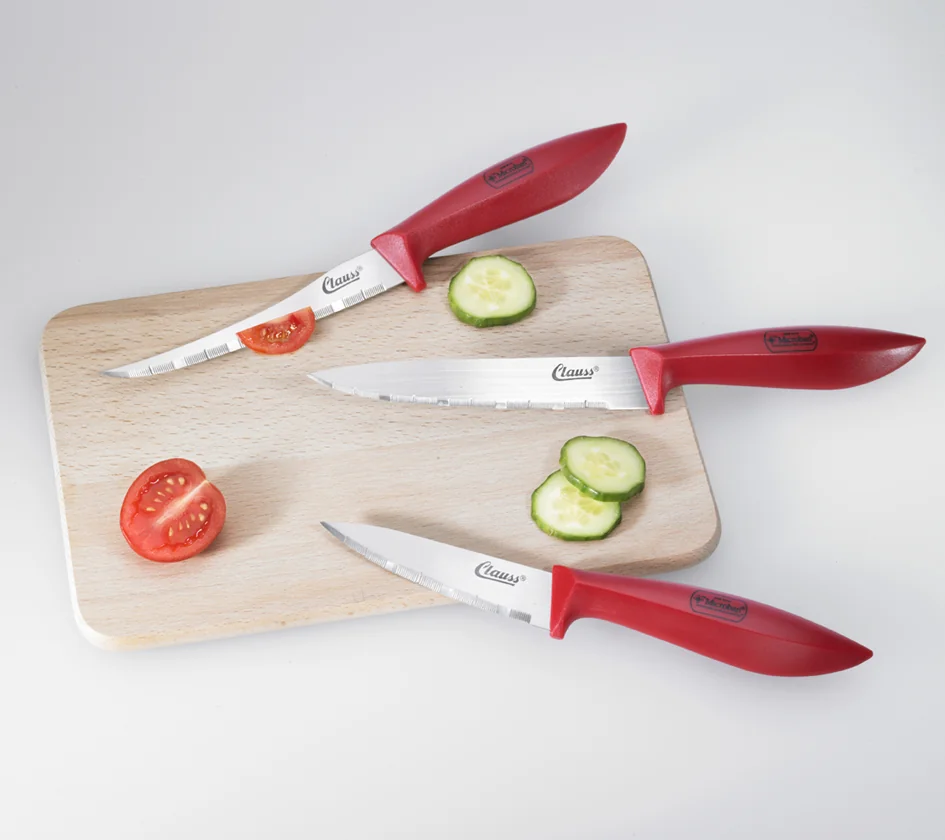 Clauss Set de couteaux, 3 pièces, rouge