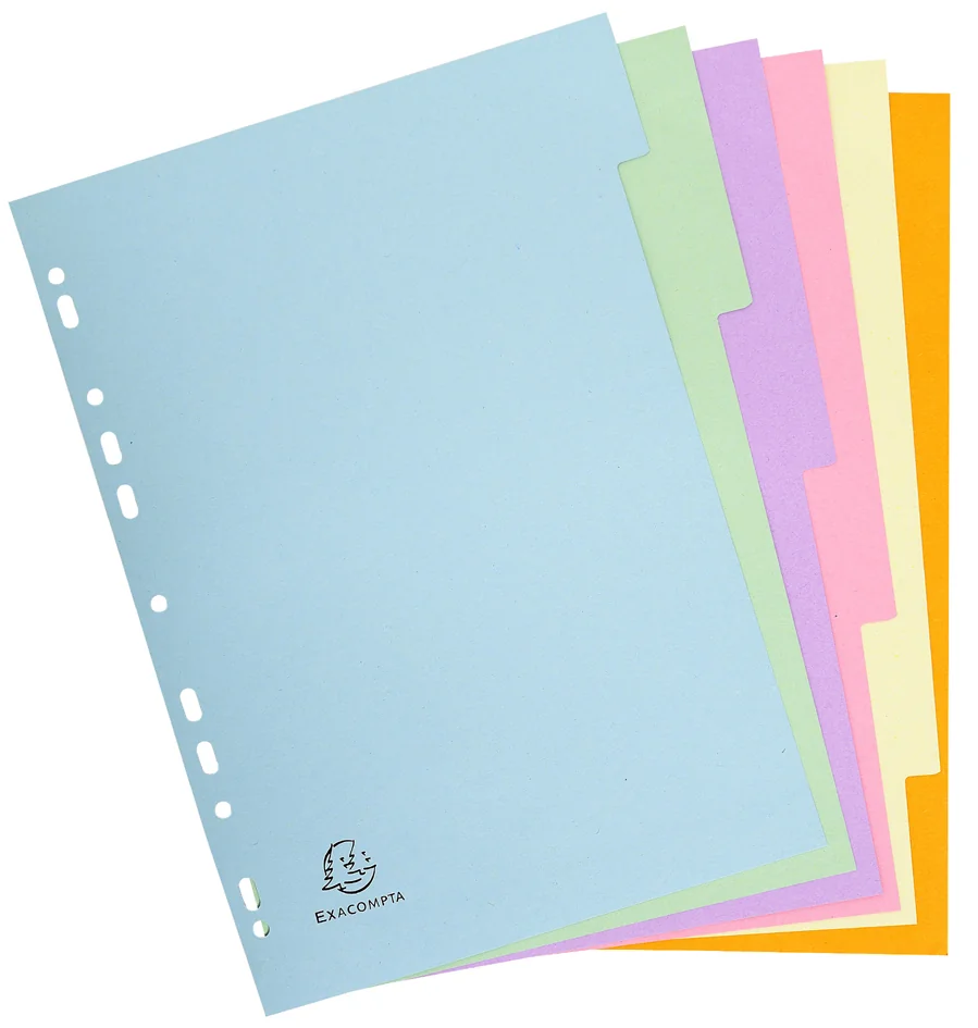 EXACOMPTA Intercalaires en carton, A4, 6 touches