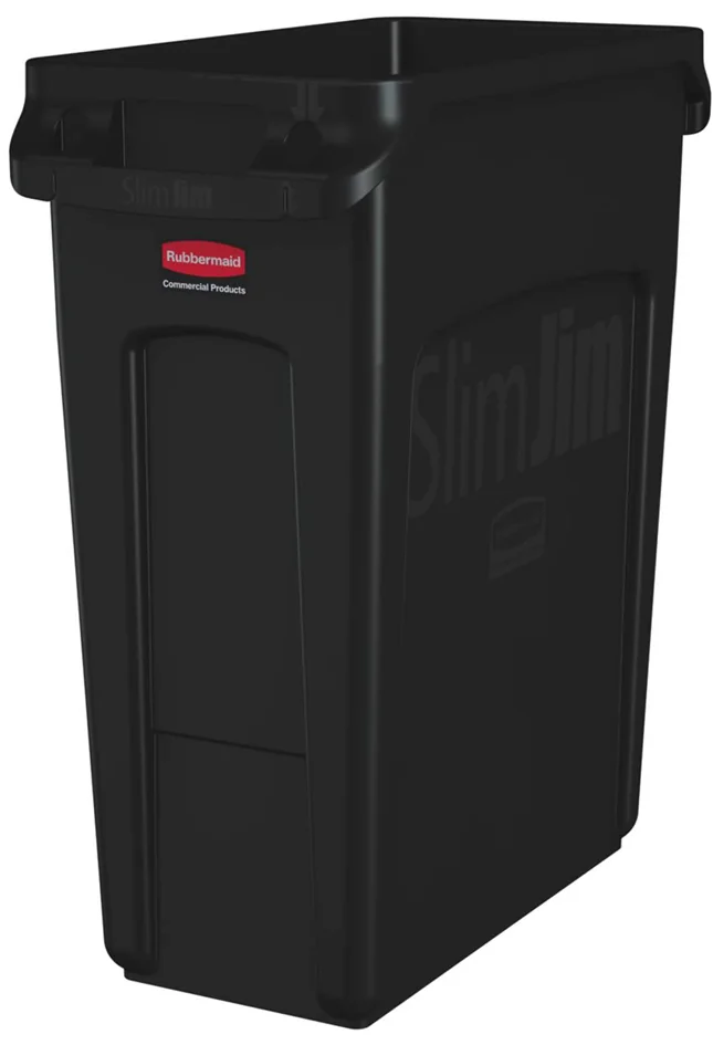 Rubbermaid Couvercle basculant Slim Jim, noir