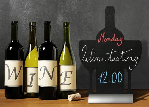 Securit Ardoise de table SILHOUETTE 'Vin'