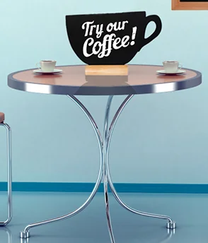 Securit Ardoise de table SILHOUETTE 'Tasse'