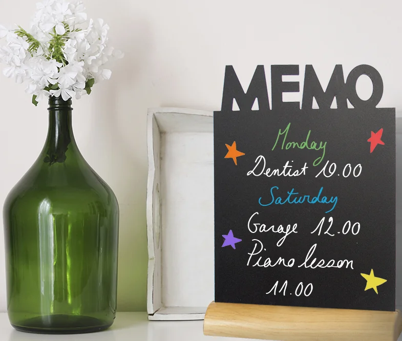 Securit Ardoise de table SILHOUETTE 'Memo'