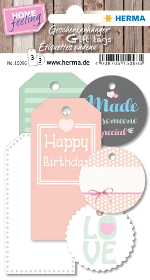 HERMA Etiquettes cadeau HOME feeling, coloré