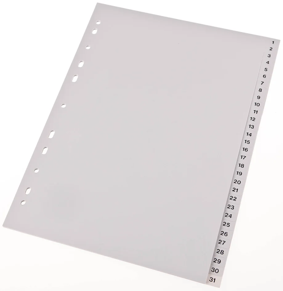 proOFFICE Intercalaires en plastique, numériques, A4