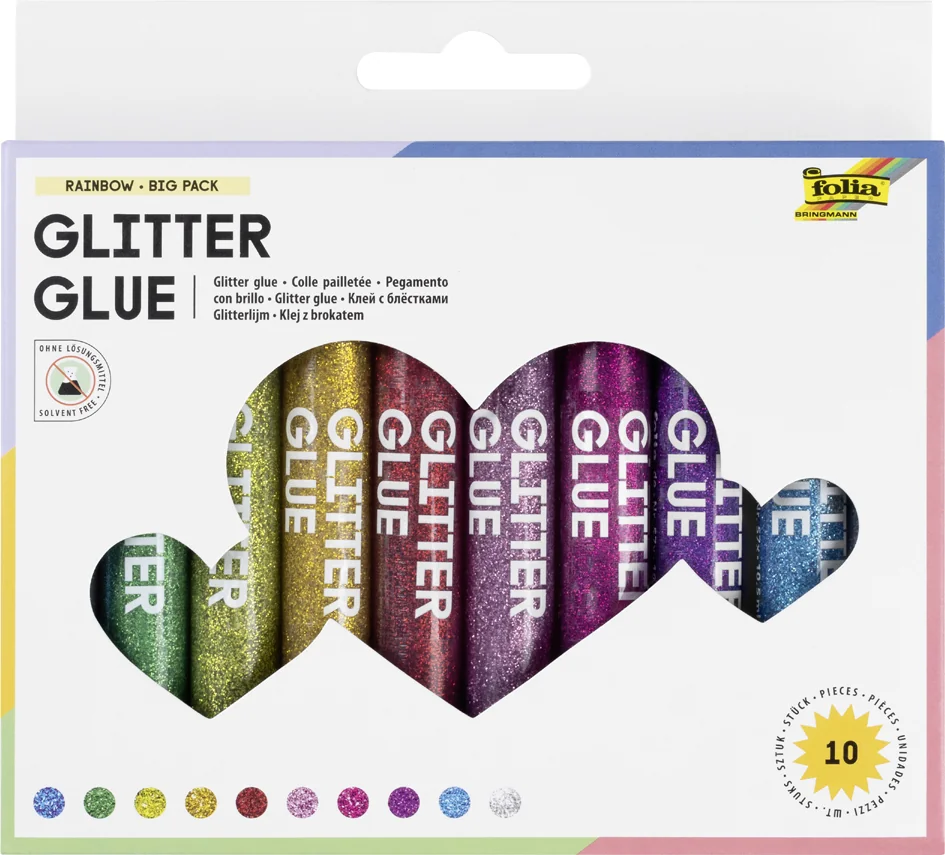 folia Colle pailletée ' Glitterglue', 9,5 ml, couleurs