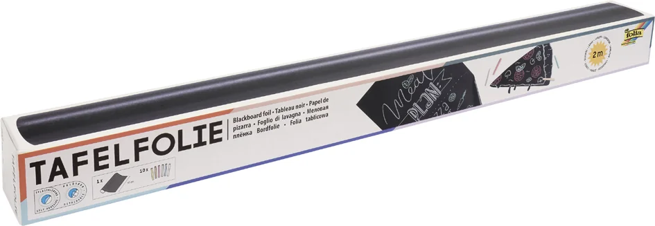 folia Film tableau, en PVC, 450 mm x 2 m, noir, 135 mu