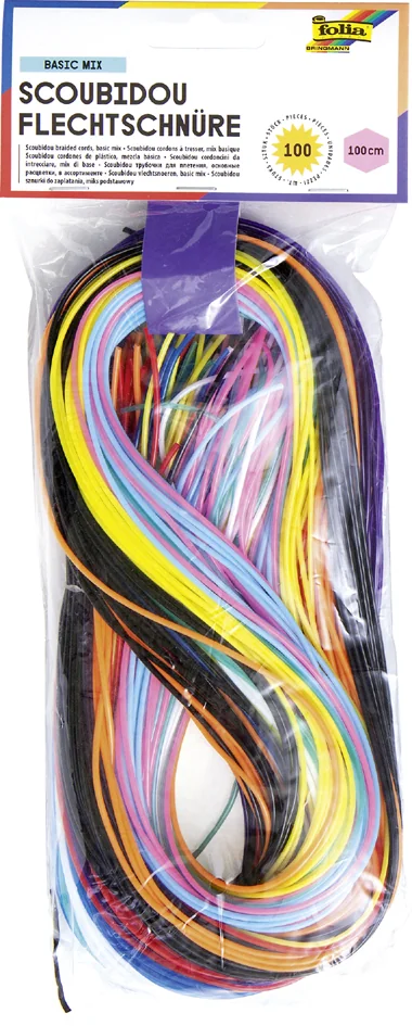 folia Fil pour scoubidou Glitter Mix, longueur: 1 m