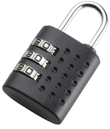 JSA Cadenas à combinaison, combinaison à 3 chiffres, noir