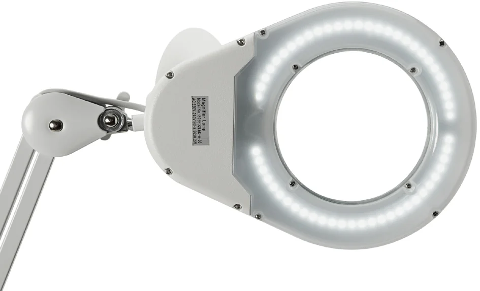 MAUL Lampe loupe à LED MAULviso, sur socle, blanc