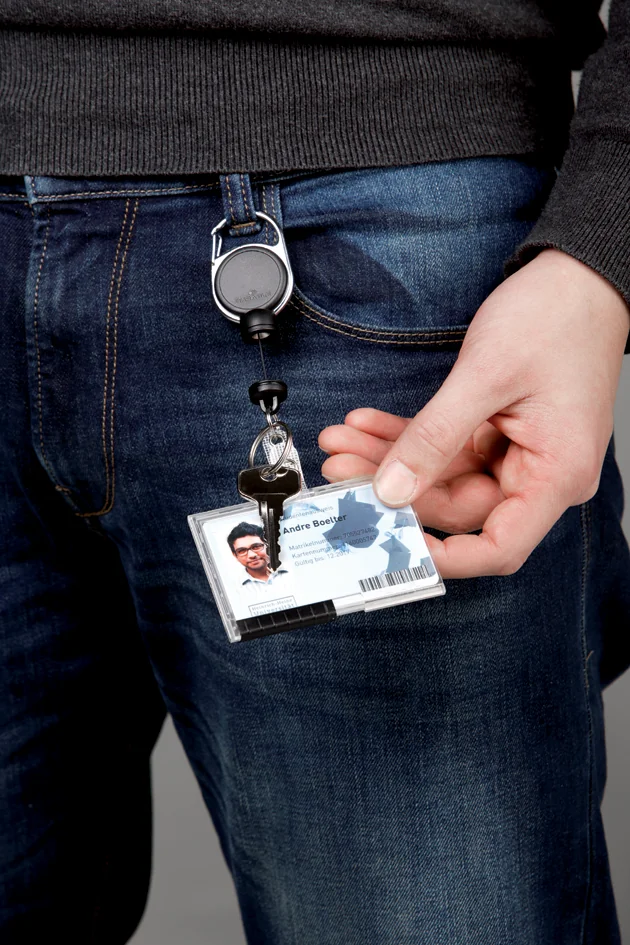 DURABLE Enrouleur 'EXTRA STRONG', pour porte-carte, bleu