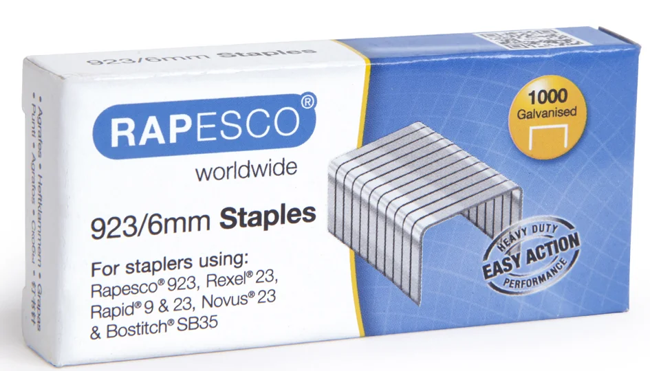 RAPESCO Agrafes 923/8, 1.000 pièces, galvanisé