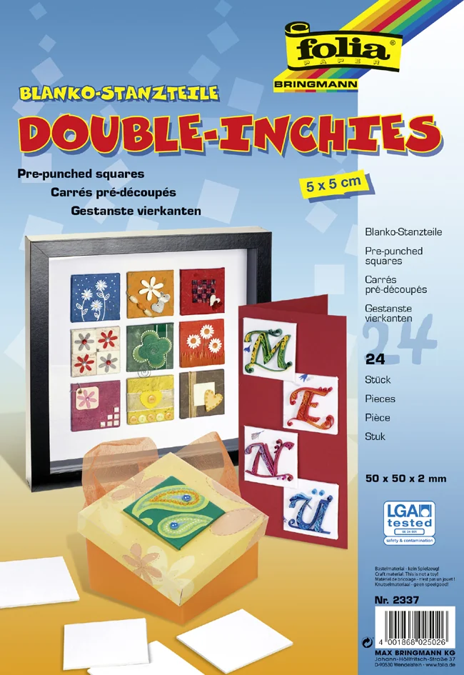 folia Carrés pré-découpés 'Double Inchies', 50 x 50 mm